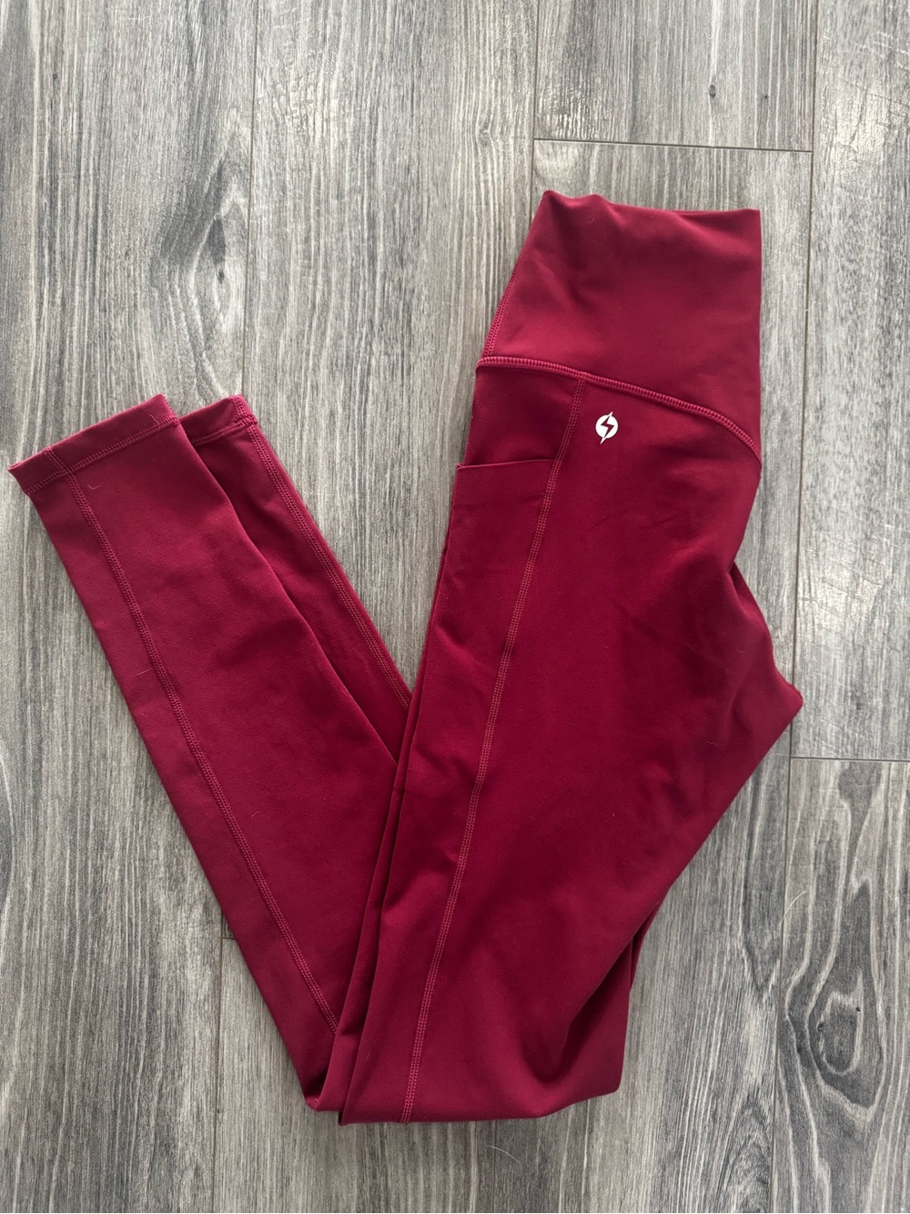 Popflex Extra Stunning Leggings XS Burgundy Red High Rise 29” Pockets Yoga